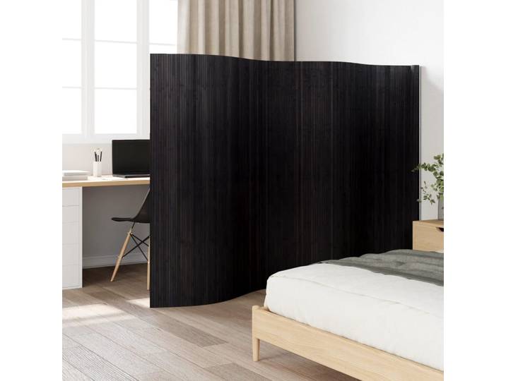 vidaXL Paravent Schwarz Breite 400 cm Höhe 165 cm Bambus