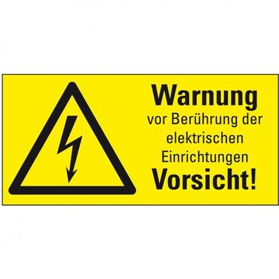 Aufkleber I Warn-Kombischild Warnung vor Berührung der Elektronisch .., praxisbewährt, Folie, 74x37mm, BGV A8