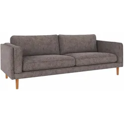 Sofa Braden 3-Sitzer, Eiche Beinen, klassisch gepolstert, Bezug Anna Dunkelgrau, hochwertig und FSC zertifiziert