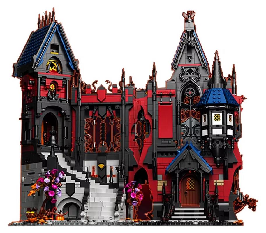 Vampirburg Bauset - Mittelalterliche Burg - Modulare Architektur - 3900 Teile - Kleine Bausteine - ABS-Kunststoff - Mit Anleitung