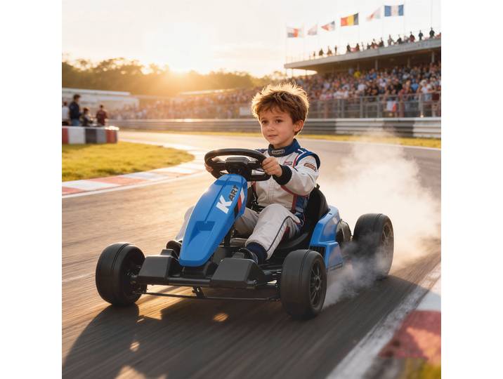 AIYAPLAY Kart Électrique Drift 24V Siège Réglable Bleu