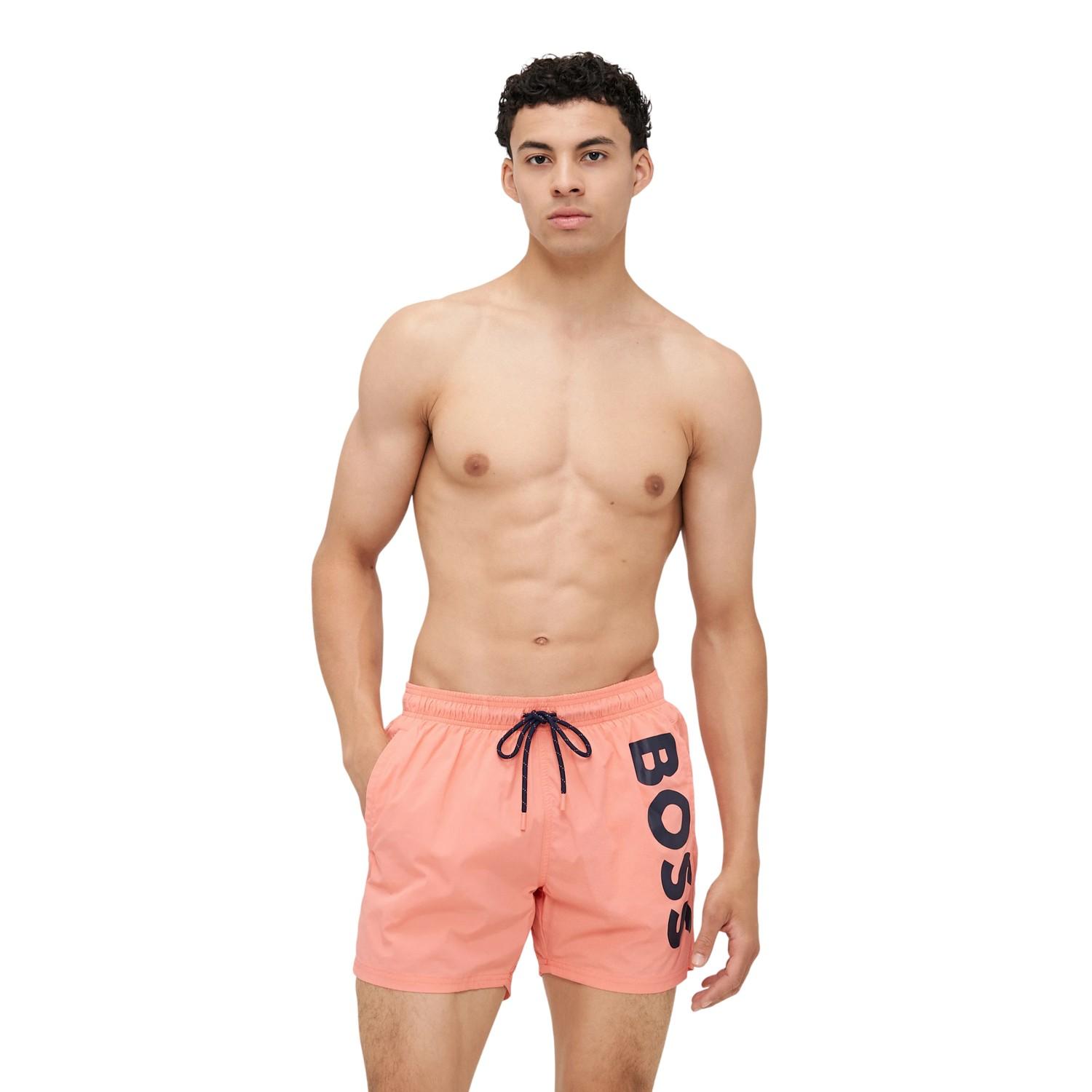 Boss Heren Octopus Bold Logo Zwemshorts (Heldere Roze)