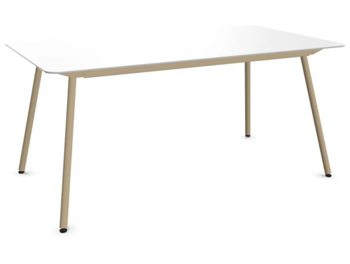 Glasfaser-Tisch Locarno Edge von Schaffner / Farbe: Weiss / Grösse: 160 x 90 cm