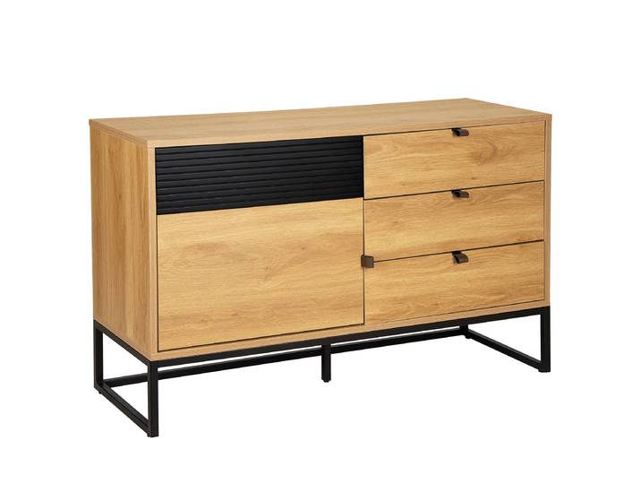 Buffet 120 cm avec porte 120 x 75 x 40cm Beige/Marron/Imitation chêne