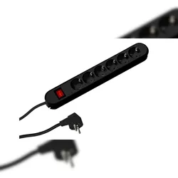 Bachmann Steckdosenleiste SMART 6-fach, schwarz 5,0m, mit Schalter