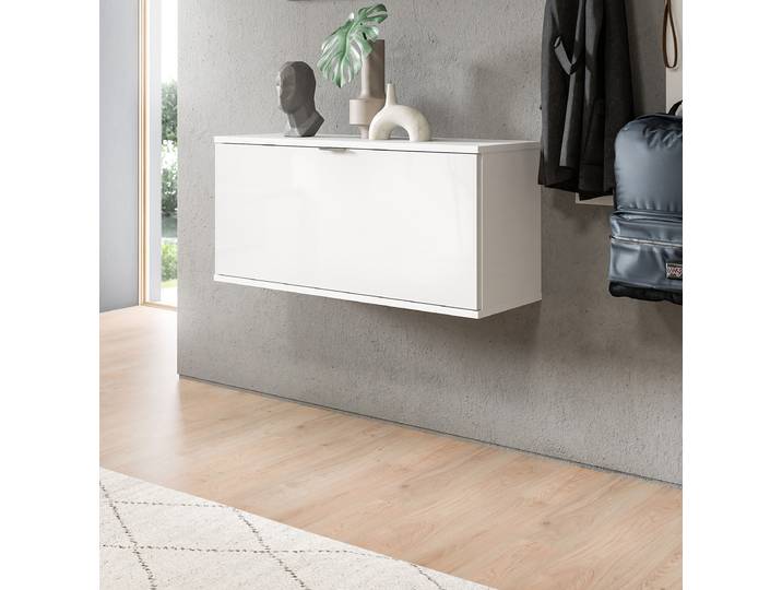 Kommode mit Klapptür 92 x 42 x 32cm Weiß