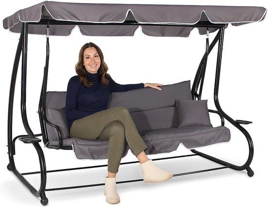 Schommelbank 4-Sitzer mit Verstellbarem Sonnendach und Kissen - Wasserabweisend