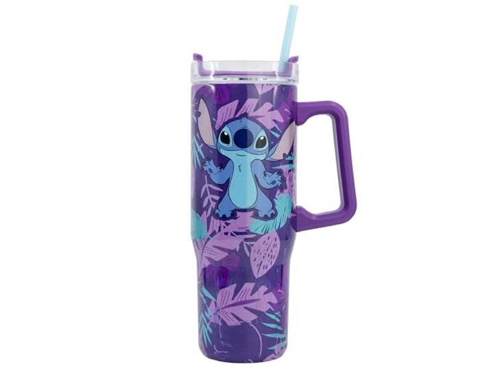 STOR Bouteille Eau Acier Inoxydable Stitch 665ml - Bouchon Étanche avec Poignée\, Résistante pour École Sport Voyage