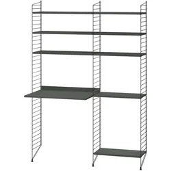 Funktionales Standregal mit Schreibtisch Schwarz Dunkelgrau