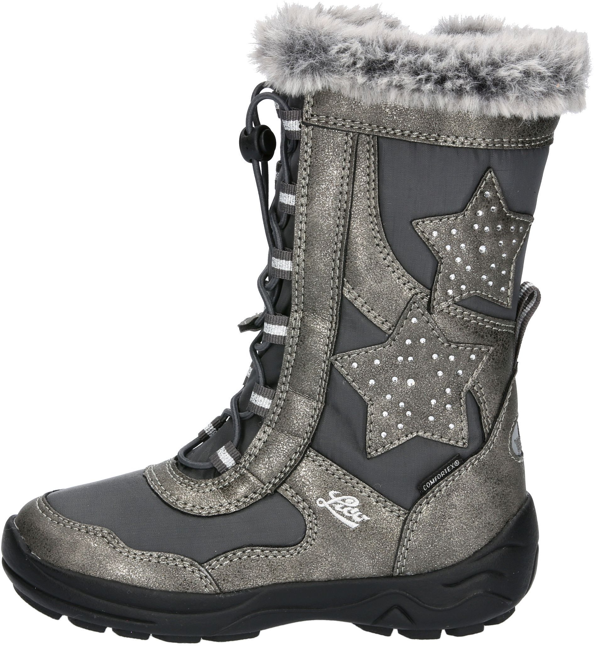 Winterboots LICO "Winterboot Cathrin", Mädchen, Gr. 27, wärmend, grau, Synthetik, Schuhe Winterboots grau 27, wärmend
