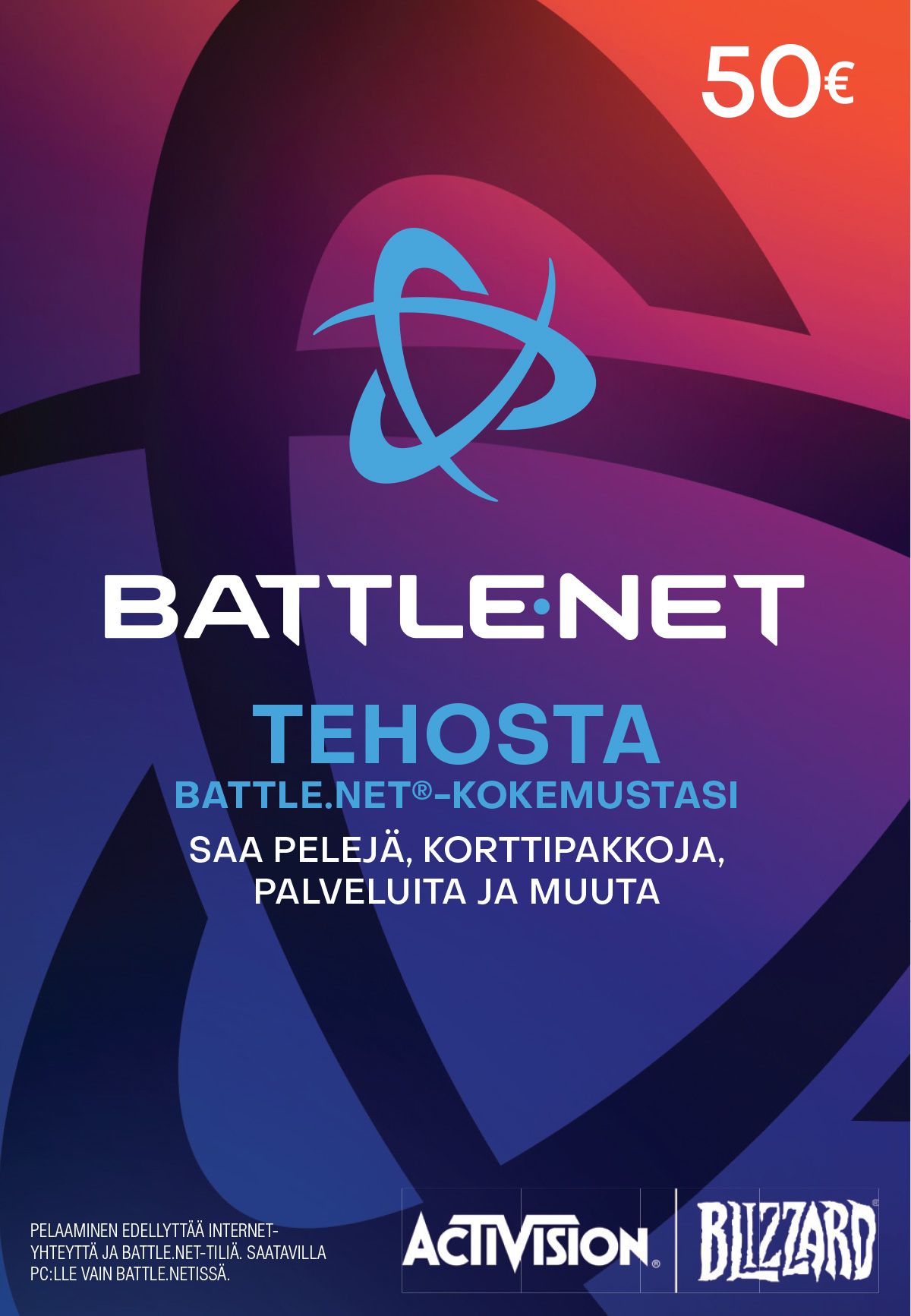 Blizzard Battle.net Digital 50 EUR FI -lahjakortti