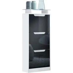 SCHUHSCHRANK Space Schwarz Hochglanz