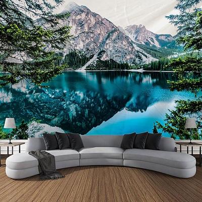 Berg Fluss Natur Landschaft hängen Wandteppich Kunst große Wandteppich Wandbild Dekor Fotografie Hintergrund Decke Vorhang Haus Schlafzimmer Wohnzimmer Dekoration Wandtuch XXL Natur