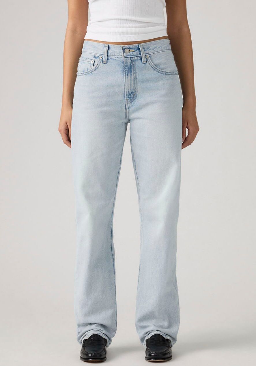 Dad-Jeans LEVI'S "EASY DAD", Damen, Gr. 28, Länge 32, blau (fate and destiny), Denim/Jeans, Obermaterial: 100% Baumwolle, unifarben, regular fit lang, Jeans Dad-Jeans, im Five-Pocket Style fate and destiny 28, Länge 32
