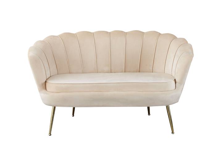 Sofa Pedro Samt beige B 136 T 76 cm - Sofa