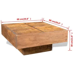 Couchtisch Quadratisch Massivholz Mango | vidaXL : Farbe - Braun
