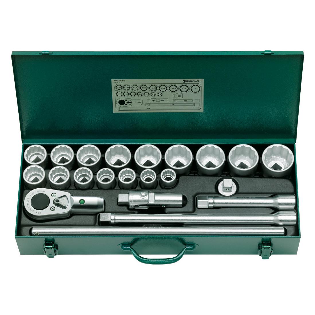 Stahlwille 55a/16/6 Steckschlüssel-Garnitur 3/4" Vierkant (96054103)