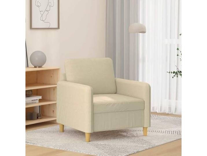 HEFZGDB Creme Stoff Sessel 60 cm Breite mit strapazierfähigem Bezug und robustem Metallgestell für langlebige Stabilität, dick gepolsterte Sitzfläche mit Armlehnen für Komfortables
