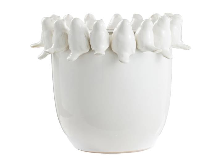 Vase OISEAUX 30 x 24 x 30cm Blanc/Blanc