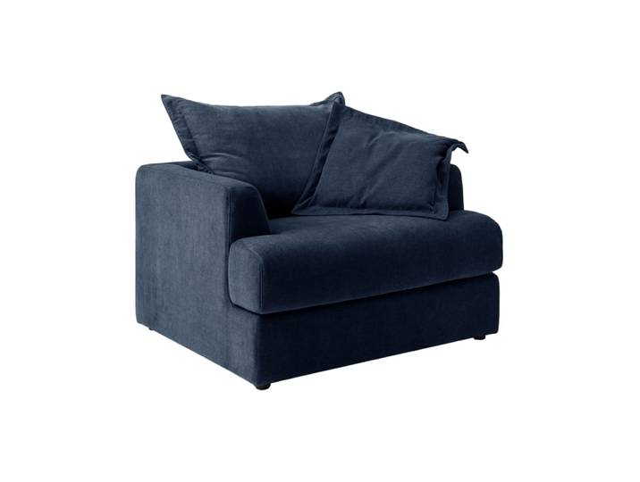 Fauteuil en tissu bleu