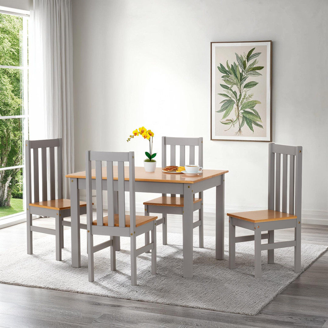 August Grove Bradmoor Dining Set Grey 75cm H x 110cm L x 80cm W