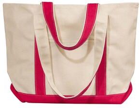 Liberty Bags 8871 Windward Large Cotton Canvas Classic Resort Tote Bag in Natural/Red size ONE LB8871
