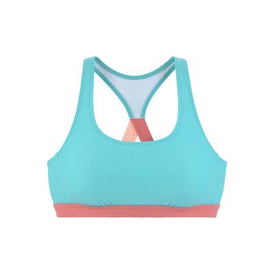 Bustier-Bikini-Top LASCANA ACTIVE "Janni", Damen, Gr. 36, Cup C/D, blau (türkis), Recycling-Polyamid, kontrastfarbene Details, unifarben, Bikini-Oberteile, mit kontrastfarbenen Details