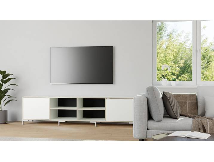 Sideboard in Multiplex-Optik Premium Dekore Weiß Multiplex Kante
