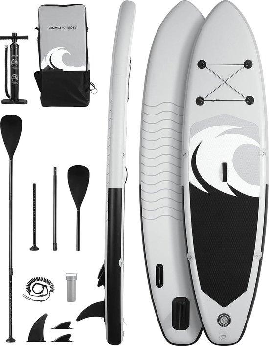 Aufblasbares Paddle Board - SUP Board - Wassersport - Rutschfeste Oberfläche - 305 cm - Weiß