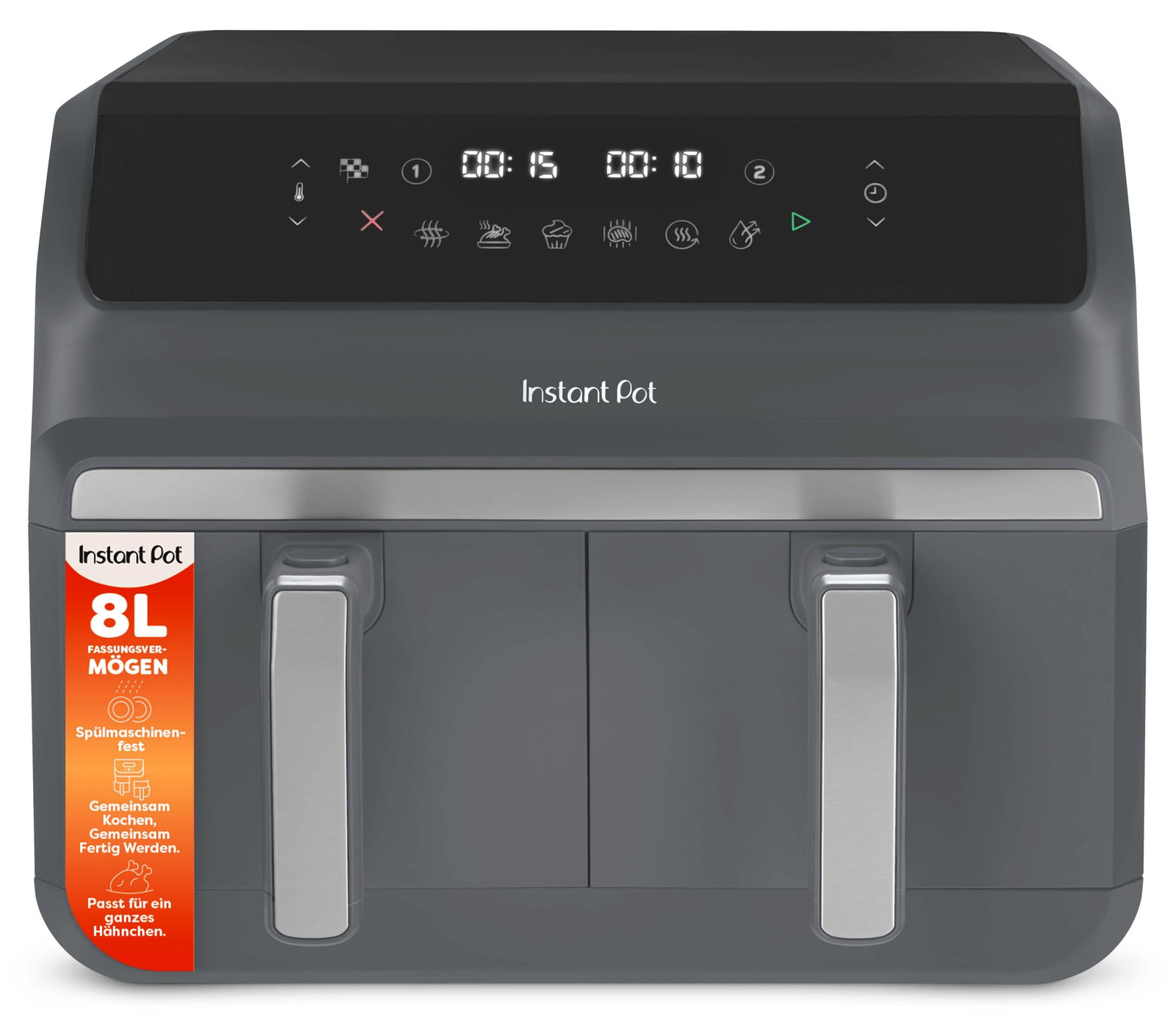 Instant Pot Vortex Dual heteluchtfriteuse, antracietgrijs, 8 liter