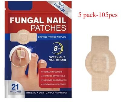 DynamicDeals FungiShield Waterproof Nail Fungus Treatment Patch & Ingrown Toenail Correction Stickers 5 Pack 105pcs