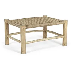 Beistelltisch Lampok aus Teakholz, Boho Stil, rechteckig, natur – ideal für Deinen Outdoor-Bereich