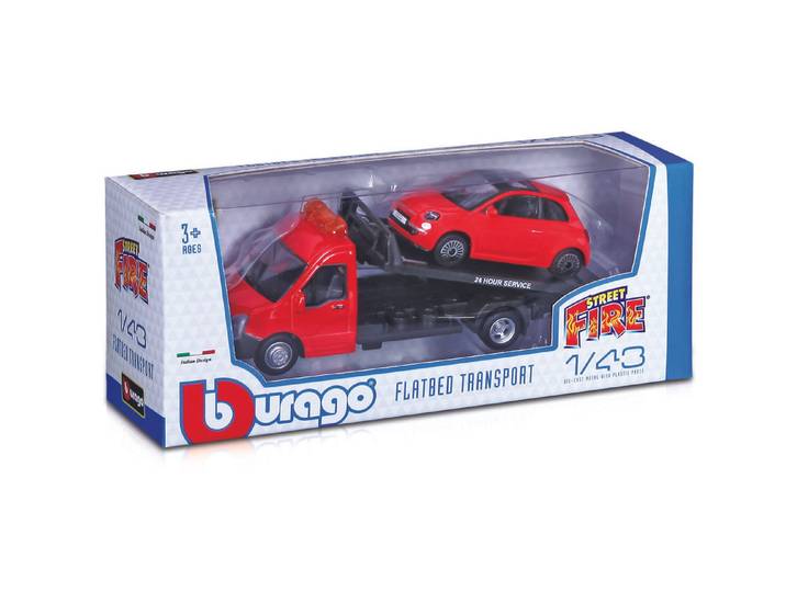 Burago Street Fire Flatbed Transport Bburago