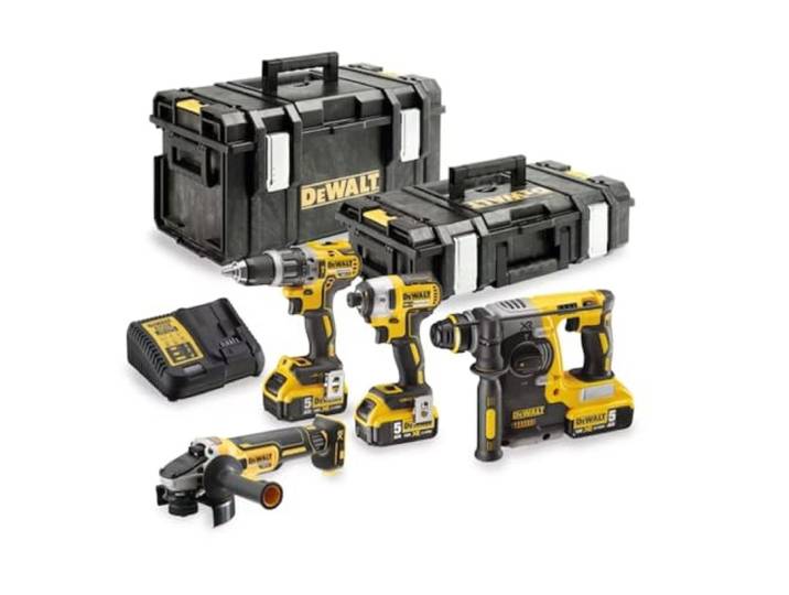 DeWALT DCK422P3-QW accu-combopack (4-delig 18 volt, 18 V, zwart/geel.