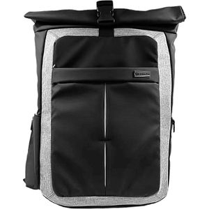Monolith Laptop-Rucksack Rolltop 1503 schwarz/grau, Polyester, bis 17 Zoll
