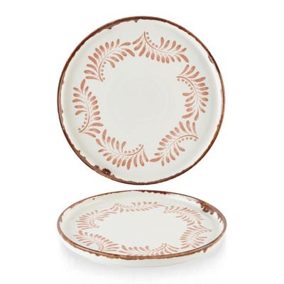 Dudson Churchill Harvest Mediterranean Terracotta Teller Rund Mit Erhoehtem Rand 26cm