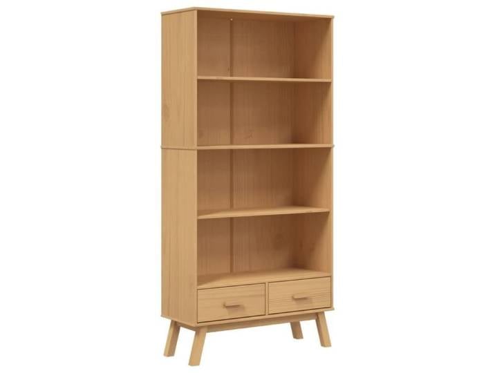 Bibliothèque - MOTHINESSTO - OLDEN - Bois de pin massif - 4 niveaux - 2 tiroirs