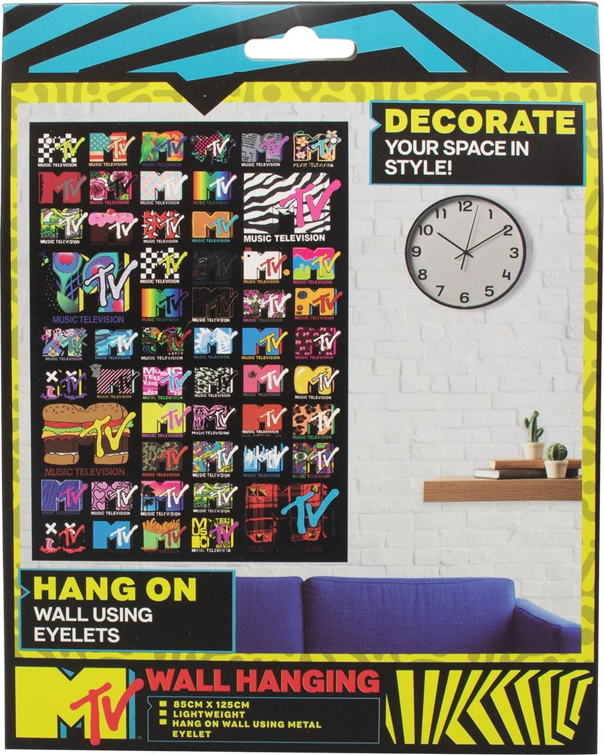 BlueSkyStudios MTV Wanddecoratie met logo's, 125 x 85 cm