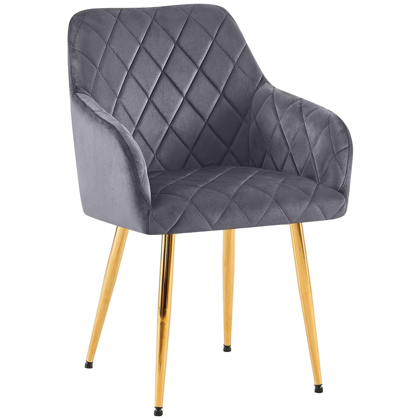 CLP Esszimmerstuhl Monett Samt G Farbe: dunkelgrau, Material Gestell: Metall gold