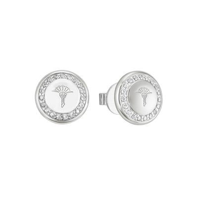 Paar Ohrstecker JOOP "2025052", bunt (silberfarben, weiß, kristallweiß), Ohrringe, Damen, 10mm, Silber 925 (Sterlingsilber), mit Zirkonia (synth.)