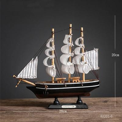 Uplift Essentials Vintage Wooden Sailboat Model Mediterranean Style Nautical Home Decor And Creative Room Ornament sixth Naval Voyage