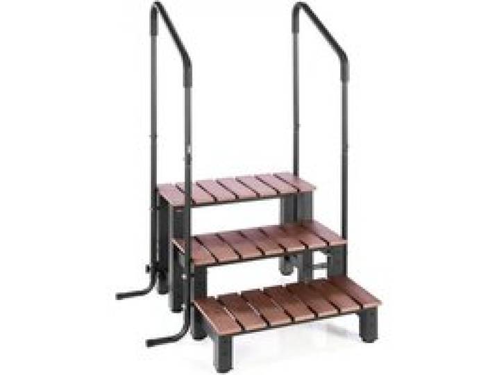VEVOR Escalier de spa à 3 marches avec rampe, marchepied de piscine hors sol/gonflable robuste, 640,08 mm de large, capacité de charge de 249,48 kg, marche extérieure, pour porche, patio, terrasse