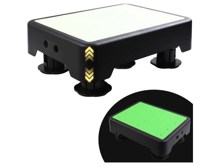 Marchepied antidérapant réglable en hauteur sur 3 niveaux max.200 kg marchepied avec éclairage lumineux portable pour l'intérieur