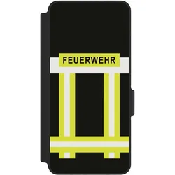 Nivocase Klapphülle für Xiaomi Redmi Note 14 5G Handyhülle aus Kunst Leder NIVOflip schwarz Beruf Feuerwehr (Xiaomi Redmi Note 14 5G), Smartphone Hülle, Schwarz