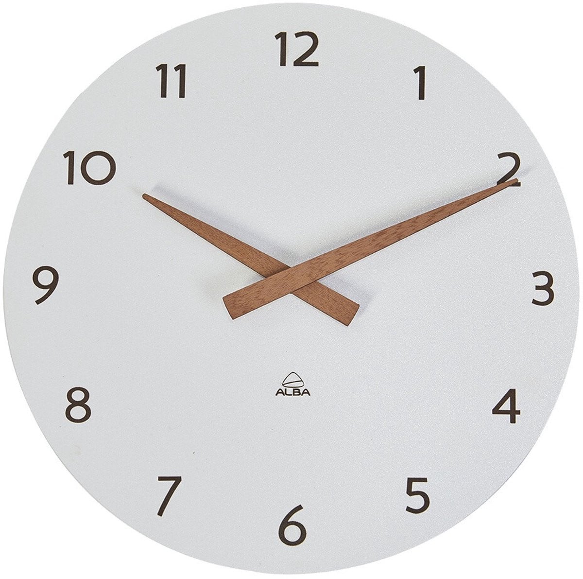 Alba Hormilena wandklok wit met houten wijzers, diameter 30 cm