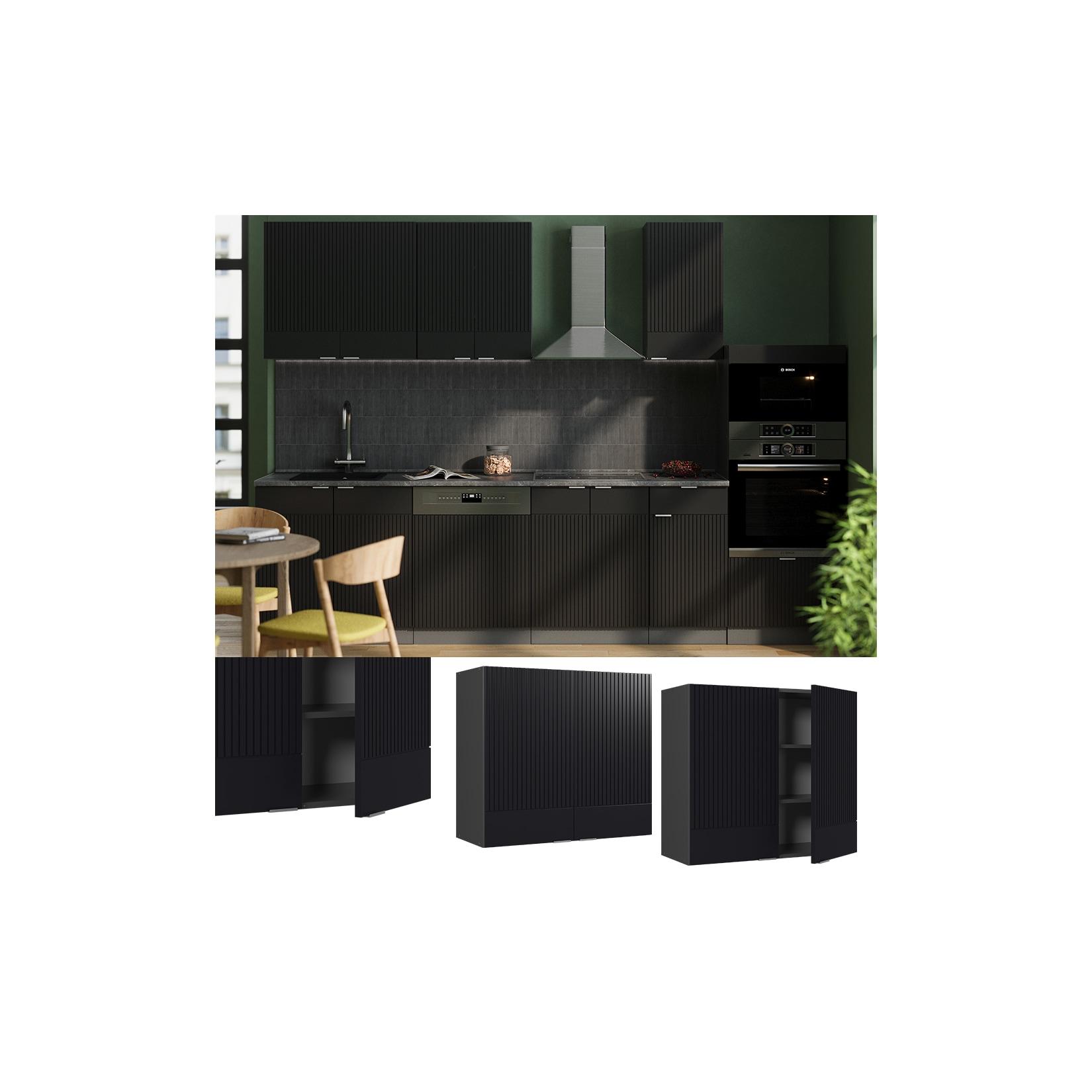 Vicco Hängeschrank Fame-Line Anthrazit Schwarz gestreift 80 cm