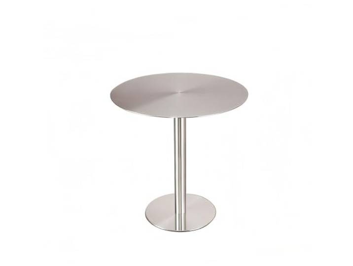 Beistelltisch aus Edelstahl Runder, Cocktail-Bistrotisch Edelstahl Moderner Stehtisch Metall Stabil für Terrasse Cafe Restauration Gewerbe Und Haushalt Kleiner Kaffeetisch(Round,60*74cm/23.6*29.1in)