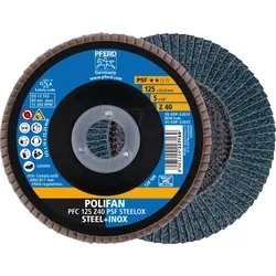 PFERD 69398192 - POLIFAN Fächerscheibe PFC 125x22,23 mm konisch Z40 Universallini