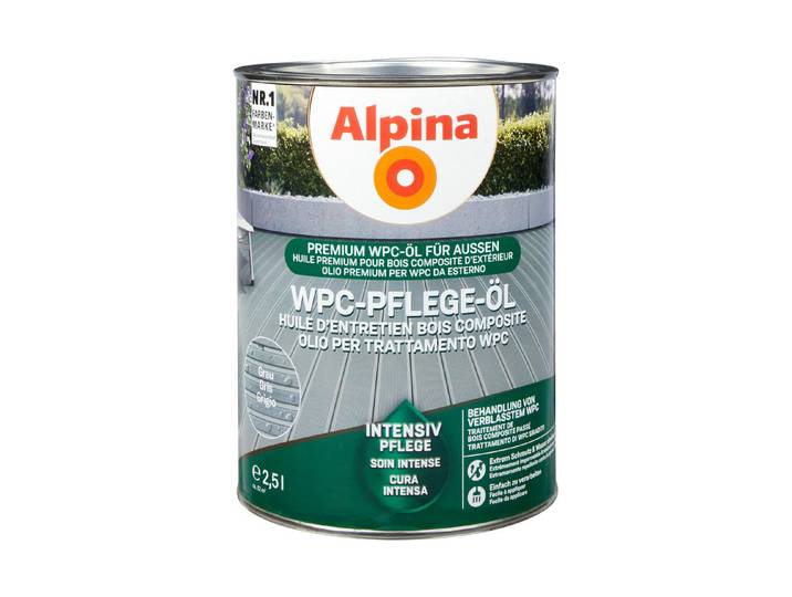 Alpina WPC-Pflege-Öl Grau 2.5 l Seidenglanz