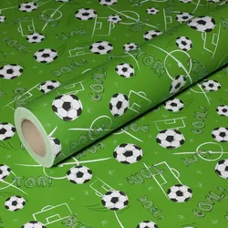 JUNOPAX Geschenkpapier Fußball 50m x 0,75m, nassfest